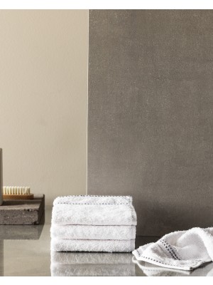 Fanya 4'lü %100 Pamuk El Havlusu - Beyaz/gri