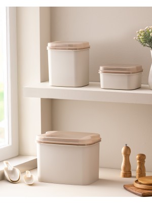 Madame Coco Lucca 3'lü Saklama Kabı Seti - Bej