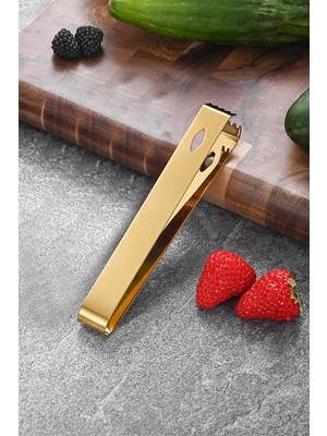 Çelik 16,2 cm Gold Buz ve Şeker Maşası MT128SR