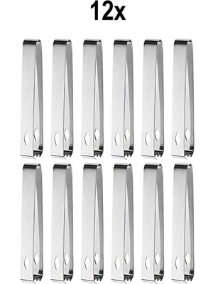 12 Adet Çelik 16,2 cm Buz ve Şeker Maşası MT128BY-12