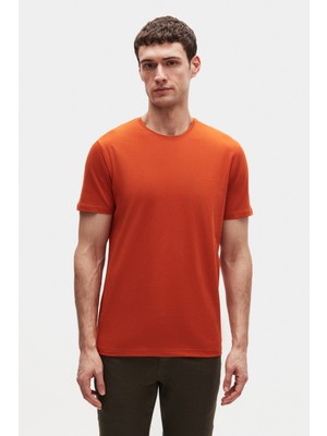 Ds Damat Regular Fit Kiremit Düz T-Shirt