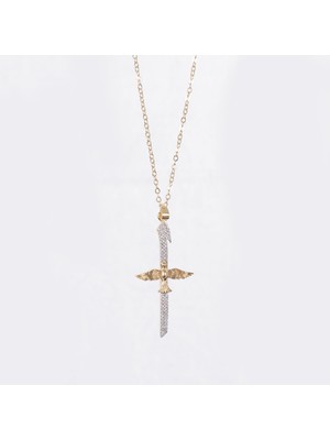 Nur Silver Anka Kılıç Çelik Kolye NUR-CL00385