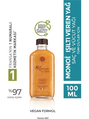 Yves Rocher Monoi Işıltı Veren Parıltılı ve Besleyici Saç ve Vücut Yağı-100 ml-56423