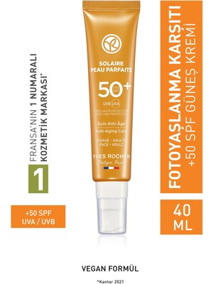 Yves Rocher Spf 50 Yüksek Korumalı Fotoyaşlanma Ve Leke Karşıtı Yüz Güneş Kremi/solaire Peau Parfaite-40 ml