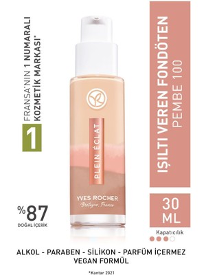 Yves Rocher Detoks Etkili Işıltı Veren Fondöten- Pembe 100- 30 Ml-61871
