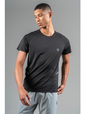 Maraton Regular Erkek Bisiklet Yaka  Siyah T-shirt