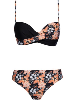 Kaplı Telli Balenli Bikini Takım