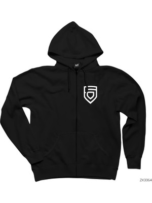 Penta Siyah Fermuarlı Kapşonlu Sweatshirt