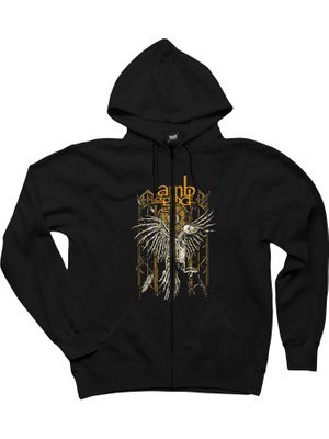 Lamb Of God 4 Papat Siyah Fermuarlı Kapşonlu Sweatshirt