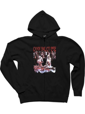 Cannibal Corpse Essential Siyah Fermuarlı Kapşonlu Sweatshirt