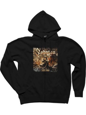 Sabaton The Great War Siyah Fermuarlı Kapşonlu Sweatshirt