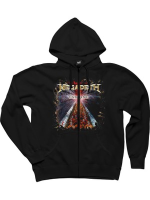Z zepplin Megadeth Endgame Siyah Fermuarlı Kapşonlu Sweatshirt