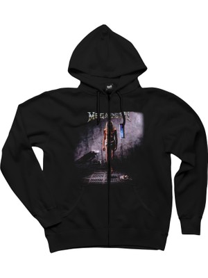 Z zepplin Megadeth Countdown To Extinction Siyah Fermuarlı Kapşonlu Sweatshirt