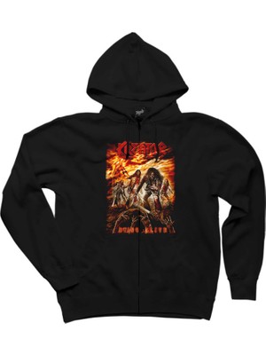 Z zepplin Kreator Dying Alive Siyah Fermuarlı Kapşonlu Sweatshirt