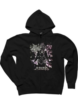 Z zepplin Dark Funeral In The Sign Siyah Fermuarlı Kapşonlu Sweatshirt