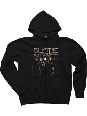 Z zepplin Suicide Silence 2017 Album Siyah Fermuarlı Kapşonlu Sweatshirt