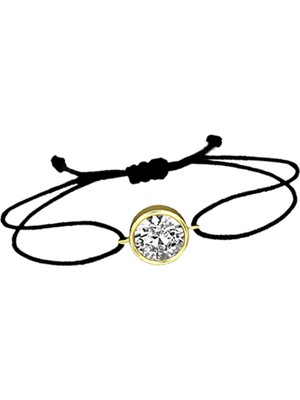 Tek Taşlı Ipli Altın Bileklik