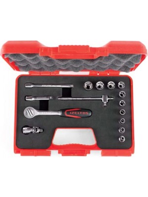 Izeltaş 1107006015 1/4" Altı Köşe Lokma Anahtar Takımı 15 Parça