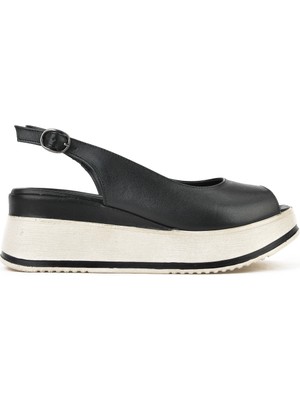 Ziya, Kadın Hakiki Deri Topuklu Sandalet 151992Z50000 Siyah