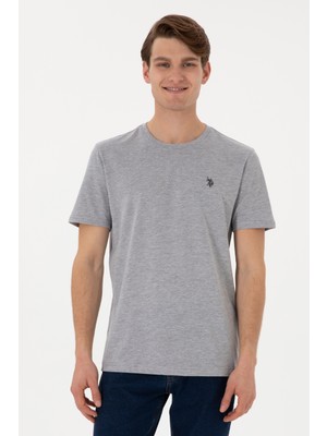 U.S. Polo Assn. Erkek Regular Fit Bisiklet Yaka Gri Basic Tişört 50298035-VR086