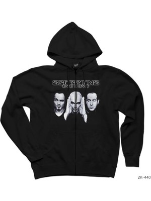 Scorpions Eye To Eye Siyah Fermuarlı Kapşonlu Sweatshirt