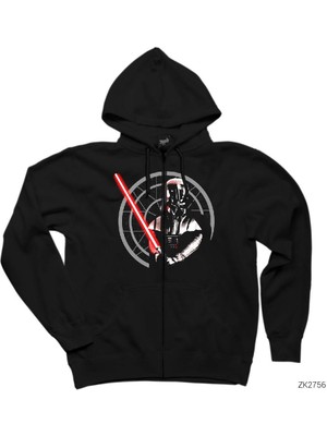 Star Wars The Enemy Siyah Fermuarlı Kapşonlu Sweatshirt