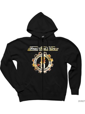 Bachman Turner Overdrive Four Wheel Drive Siyah Fermuarlı Kapşonlu Sweatshirt