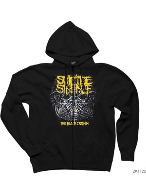 Suicide Slience The Black Crown Siyah Fermuarlı Kapşonlu Sweatshirt