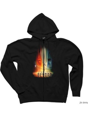 Star Trek Beyond Cover Siyah Fermuarlı Kapşonlu Sweatshirt