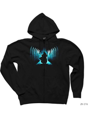 Bleach Siyah Fermuarlı Kapşonlu Sweatshirt