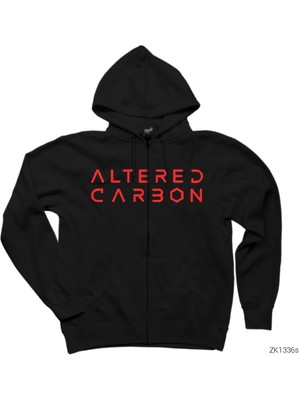 Altered Carbon 1 Siyah Fermuarlı Kapşonlu Sweatshirt