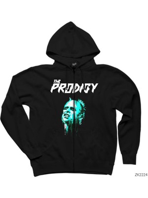 The Prodigy Keith Flint Rıp Siyah Fermuarlı Kapşonlu Sweatshirt
