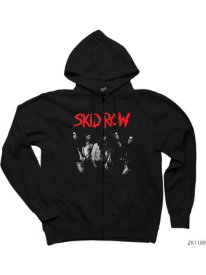 Skidrow Siyah Fermuarlı Kapşonlu Sweatshirt