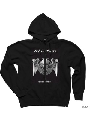 War Torn Iconic Nightmare Siyah Fermuarlı Kapşonlu Sweatshirt