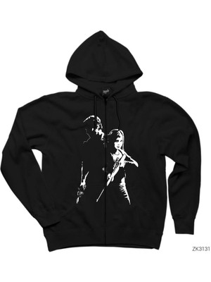 The Last Of Us Team Siyah Fermuarlı Kapşonlu Sweatshirt