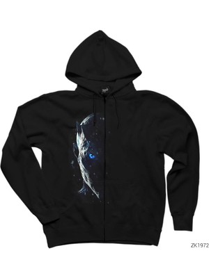 Game Of Thrones Nights Watch 2 Siyah Fermuarlı Kapşonlu Sweatshirt