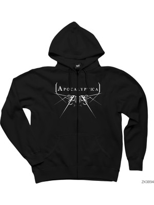 Apocalyptica 2005 Siyah Fermuarlı Kapşonlu Sweatshirt
