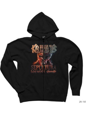 Kreator Tour 2017 Siyah Fermuarlı Kapşonlu Sweatshirt