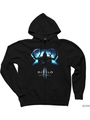 Diablo 3 Reaper Of Soul Siyah Fermuarlı Kapşonlu Sweatshirt
