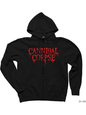Cannibal Corpse Siyah Fermuarlı Kapşonlu Sweatshirt