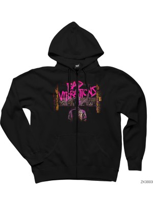 A Day Remember Bad Vibrations Siyah Fermuarlı Kapşonlu Sweatshirt