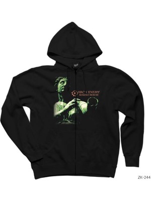 Arch Enemy Burning Bridges Siyah Fermuarlı Kapşonlu Sweatshirt