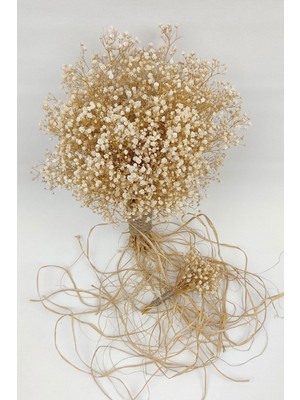 Hayalperest Boncuk Kurutulmuş Dondurulmuş Cipso Gelin El Çiçeği ve Damat Yaka Çiçeği