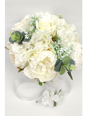 Hayalperest Boncuk Yapay Okaliptus ve Erengül Şakayık Gelin Çiçeği