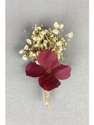 Hayalperest Boncuk Ortancalı Cipsolu Damat Yaka Çiçeği