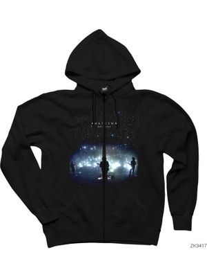 Anathema Universal Siyah Fermuarlı Kapşonlu Sweatshirt