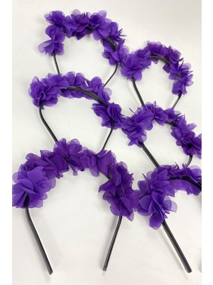 Hayalperest Boncuk Lazer Çiçekli 6 Adet Nedime Tacı ve Hediyelik Çocuk Tacı 6 Adet