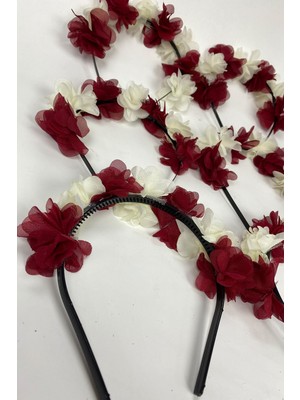 Hayalperest Boncuk Lazer Çiçekli 6 Adet Nedime Tacı ve Hediyelik Çocuk Tacı 6 Adet