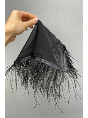 Hayalperest Boncuk Siyah Tüylü Gelin Halay Mendili