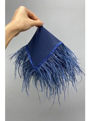 Hayalperest Boncuk Lacivert Tüylü Gelin Halay Mendili